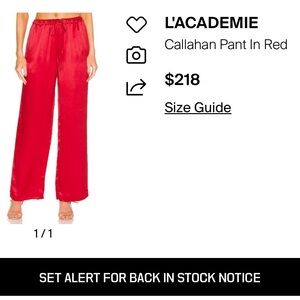 L'Academie Callahan Pant in Red $387 NWOT